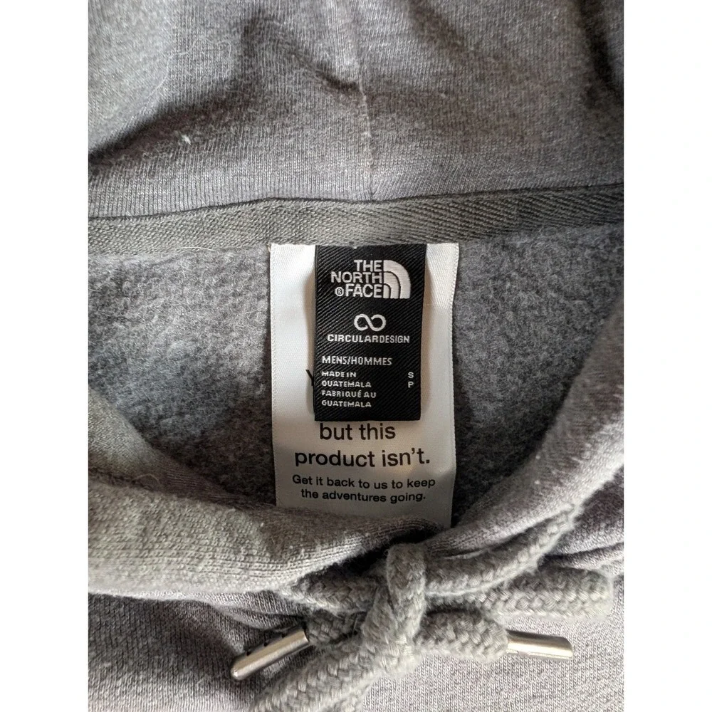 The North Face Mens Circular Design Pullover Hoodie Grey Heather Logo S